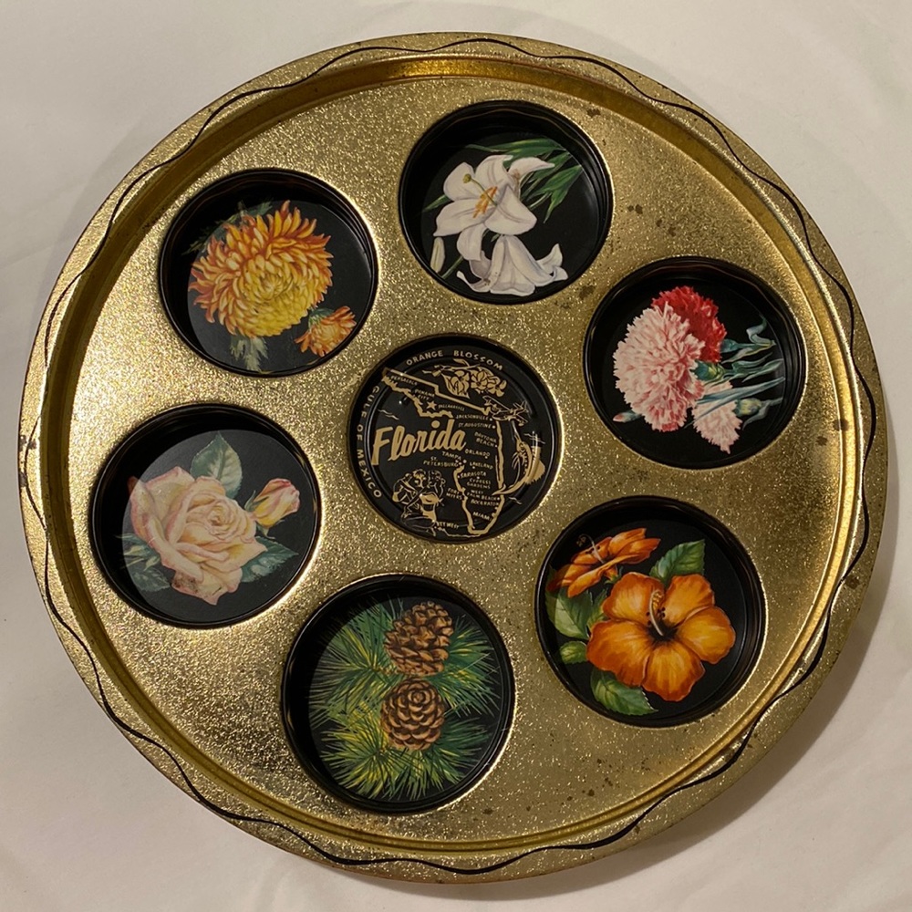 Vintage Serving Tray for Drinks Florida